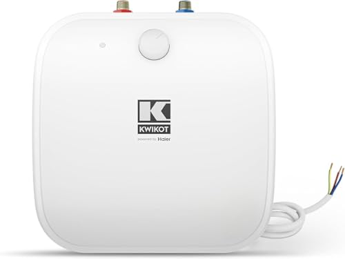 Kwikot EffiCube Chauffe-eau Électrique 30 Litres Sous Évier, Ballon Eau Chaude Compact 1500W, Résistant Eaux Dures, pour Cuisine Salle de Bain Lavabo