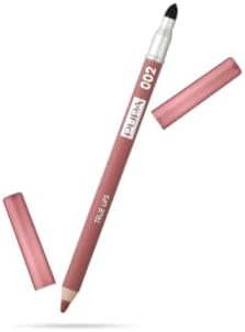 Pupa Milano True Lips Blendable Lip Liner - Dual-Ended Matte Lining Color and Brush - Light and Creamy, Hydrating, High Pigment, Smudge Proof Formula - Paraben Free - 002 Tea Rose - 0.042 oz