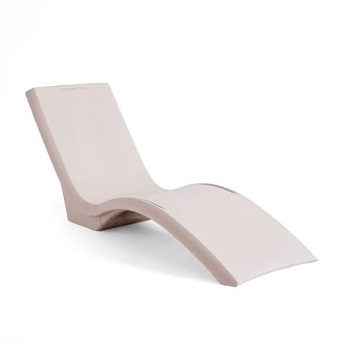Image of Step2 Vero Pool Lounger, in-Pool Chaise Lounge Chair for Tanning Ledges up to 12 in, Outdoor Patio Chair, Weighted, Earthy Tan w /Speck