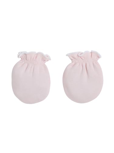 Image of Baby Eli Cotton Newborn Mittens (Picot Wrist) Set of 6 for Baby Boys & Girls 0-6 Months | Soft and Cozy Unisex Infant Gloves | Assorted Baby Hand Gloves | Adjustable Scratch Protection