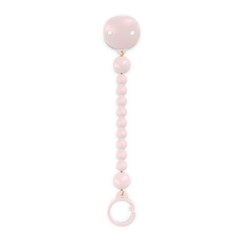 Suavinex, Broche Pinza de Silicona, Chupetero con Cadena de Silicona de una Única Pieza, +0 Meses, Flexible y de Tacto Agradable, Colour Essence, Rosewater