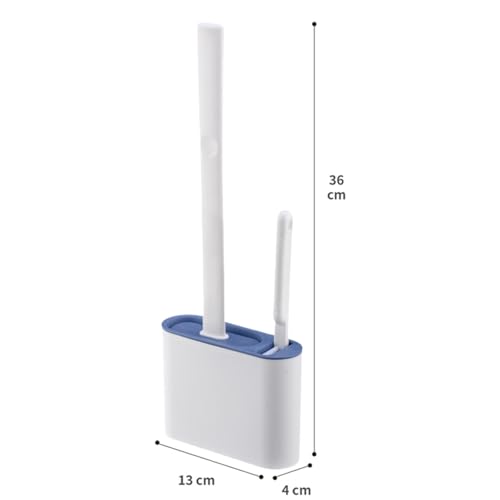 Silicone Toilet Brush, Two Quick Draining Integrated Wall-Mounted Installation Flexible Toilet Bowl Brush,Easy to Clean Waterproof Multi-Scenario Universal Cleaning Brushes for Bathroom - image 2