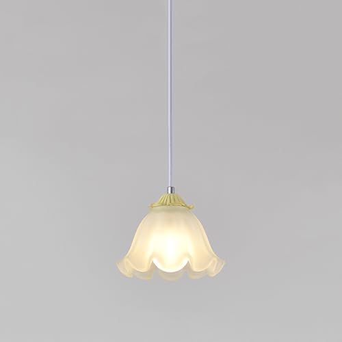 Suspension florale moderne en verre : mini luminaire îlot de cuisine