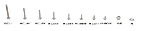 Hvazi #6-32 Unc Stainless Steel Phillips Pan Head Machine Screws Nuts Flat Washers Assortment Kit #TOP2