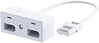 BT Male to Female Phone Adapter, Ancable Phone Splitter Landline Telephone Splitter BT Double 2 Way Sockets Adapter For Telephone FAX Modem Cable Adapter Splitter Converter