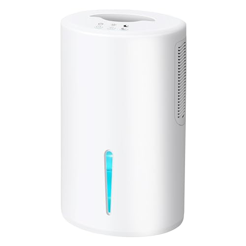 Gocheer Upgraded 2000ml Dehumidifier, Up to 800 sq ft, Dehumidifier for Bedroom Small and Quiet Portable Use LED Light, 3 Dehumidifying Mode, Dehumidifiers for Drying Clothes, Bathroom, Green (HA81W)