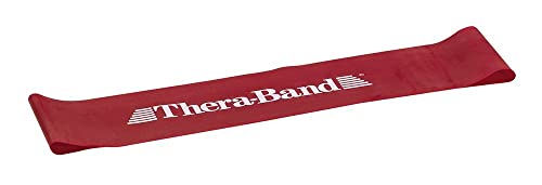 Image of TheraBand Professional Latex Resistance Band Loop for Lower Pilates, Crossfit, Yoga, Toning, Stretching, Physical Therapy, Strength Training Without Weights, Portable Fitness, and Core Fitness- Red | Lower Pilates, Crossfit, Yoga, Toning, Stretching, Physical Therapy, Strength Training, Portable, Core Fitness