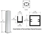 CRL Satin Anodized Standard 12" Center Partition Post - D990A12C by CRL