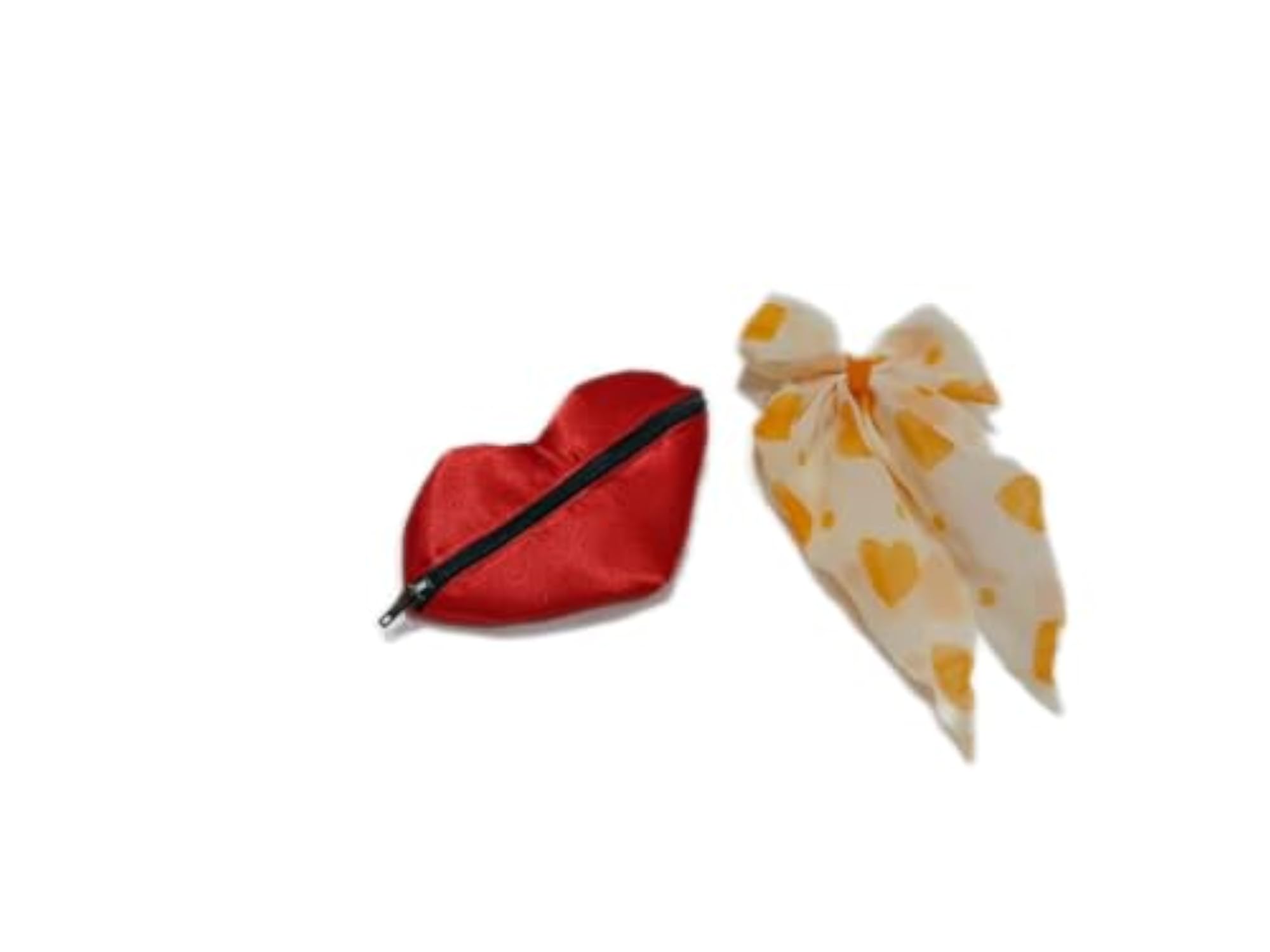 Valentine's Special Heart Shaped Red Satin Pouch, Lipstick Bag