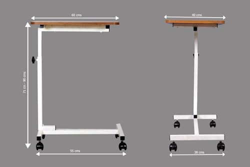 Image of Hight Adjustable Multi Purpose Trolley Table for Home and Hospital, Laptop, Weight Around 6.5 kg,