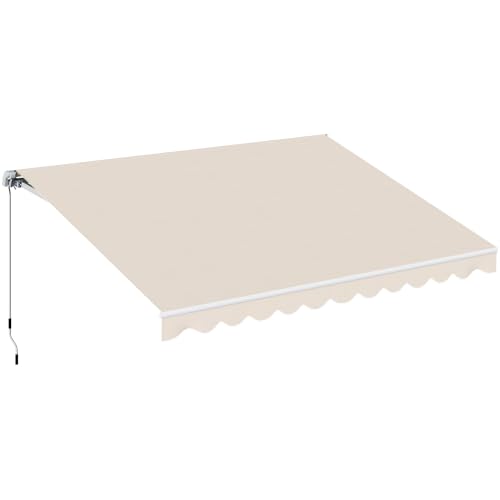 Outsunny Toldo Manual Retráctil 3x2,5 m Ángulo Ajustable Crema