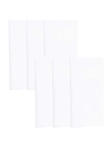 Preisvergleich Produktbild WANYING 6 Stücke Herren Weiße Taschentücher Stofftaschentücher mit Streifen 100% Baumwolle 40cm*40cm