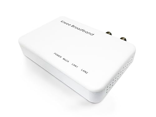 Image of Kiwee Broadband MoCA 2.5 Adapter with Dual 2.5GbE Ports (2-Pack) | High-Speed Ethernet Over Coaxial | 2.5Gbps Wired LAN for Streaming, Gaming, Mesh WiFi | Includes Coax & Ethernet Cables | KB-M3-02