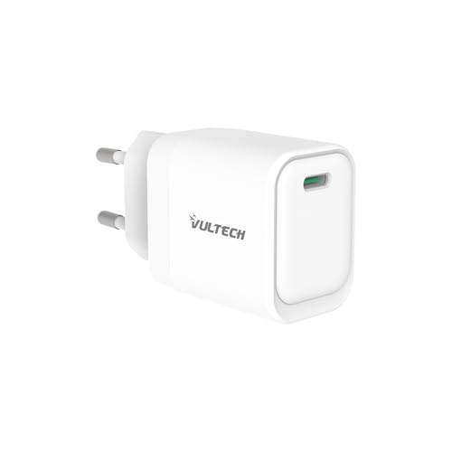 VulTech CC33-1C Caricatore Universale iPhone,Samsung,Xiaomi,Oppo,Google Pixel,Realme, Smartphone Tablet 33W GaN USB-C/Type-C PD3.0 QC3.0 PPS bianco - compatto