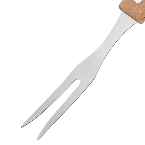 Set de herramientas para parrilla con mango de madera acero inoxidable miniatura 6