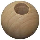 Craft Parts 31.75MM (1-1/4 inch) Round Wooden Beads w/ 1/2 inch Hole-Bag of 50