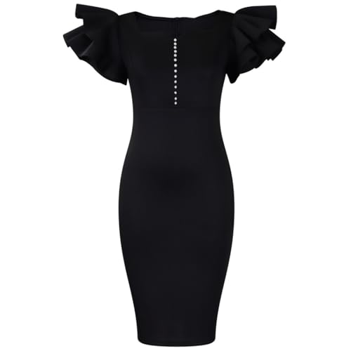 open lace back dress OFF SHOULDER PEPLUM BODYCON DRESS – Thick main image 1