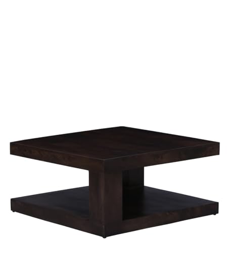 Image of Solid Sheesham Wood Centre Coffee Table | Handcrafted Wooden Center Table for Living Room, Bedroom, Office, Hall & Outdoor Garden | Premium Walnut Finish | Durable & Stylish Furniture