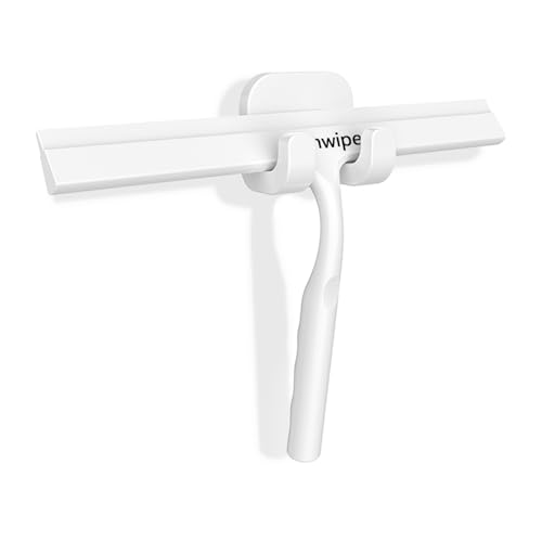Raclette de Douche Multi-Usage pour Portes en Verre, sans Traces et sans grincements, pour Carreaux, fenêtres, miroirs, 25 cm, Blanche
