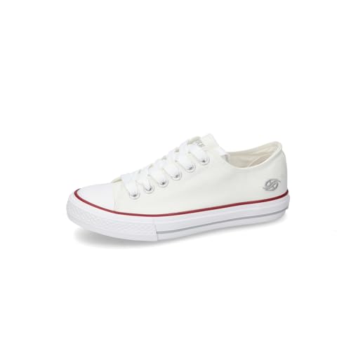 Dockers by Gerli Damen Low-Top Sneaker Frauen Halbschuhe schnürschuhe schnürer Business Freizeit straßenschuhe Weiss 40 EU