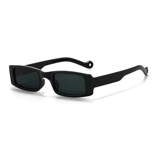 Lunettes de soleil rétro rectangulaires pour sublimer un visage sans effort en noir