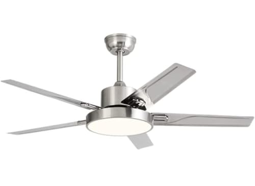 MCLIUJIA Ventiladores para El Techo con Lámpara Ventilador De Techo De Acero Inoxidable De 56 Pulgadas con Control Remoto, Motor Reversible Silencioso Y Aspas De Ventilador, Lámpara LED