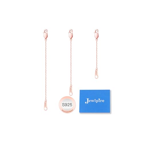 Jewlpire 14k Rose Gold Plated Necklace Extender for Women Cable Chain Extenders for Necklaces Jewelry Extenders for Necklaces Bracelets Anklets 3 Piece (2 3 4)