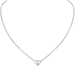 PROSILVER Sterling Silver Initial Necklace for Womens/Women, Letters A-Z 26 Alphabet, Adjustable Chain (Send Gift Box)