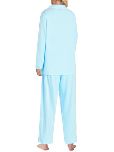 Image of Latuza Women's Petite Size Button Down Pajamas Set Long Sleeve