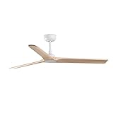 Faro Barcelona 33810 - HEYWOOD M Ventilador de techo blanco/madera clara con motor DC