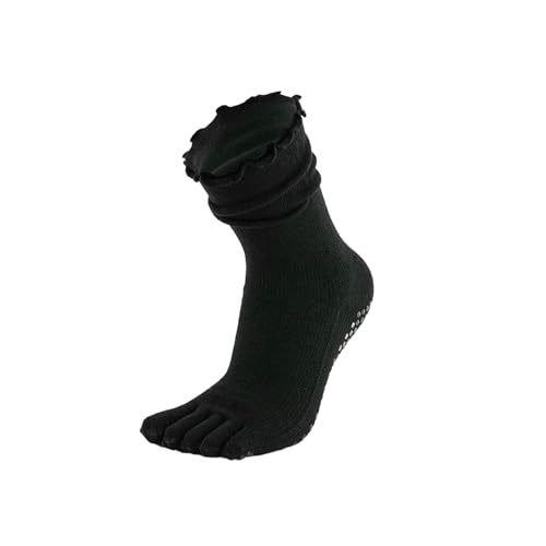 Joyxien 3 pairs-women's yoga lace socks sports socks pressure anti-slip floor socks, All Black, One Size