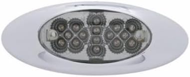 United Pacific 39326 Clearance/Marker Light, Phantom I, Amber LED/Clear Lens, Oval Design, with Reflector, 16 LED