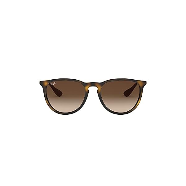 Ray-Ban RB4171 Erika Round Sunglasses, Dark Rubber Tortoise/Brown Gradient, 54 mm