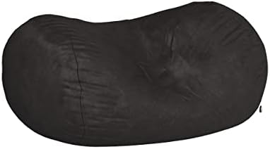 Amazon Basics Memory Foam Filled Bean Bag Lounger with Microfiber Cover, 6 ft, Grey, Solid