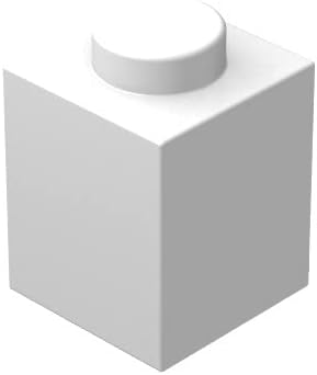Plwooyur Classic Brick Block Bulk, White Bricks 1x1, Building Bricks Flat 100 Piece, Compatible with Lego Parts and Pieces: 1x1 White Bricks(Color:White)