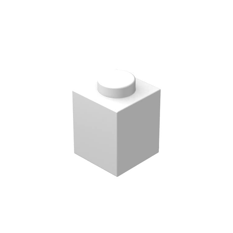 Classic Brick Block Bulk, White Bricks 1x1, Building Bricks Flat 100 Piece, Compatible with Lego Parts and Pieces: 1x1 White Bricks(Color:White)