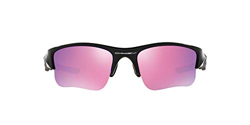 Oakley Men's OO9009 Flak Jacket XLJ Rectangular Sunglasses, Polished Black/Prizm Golf, 63 mm