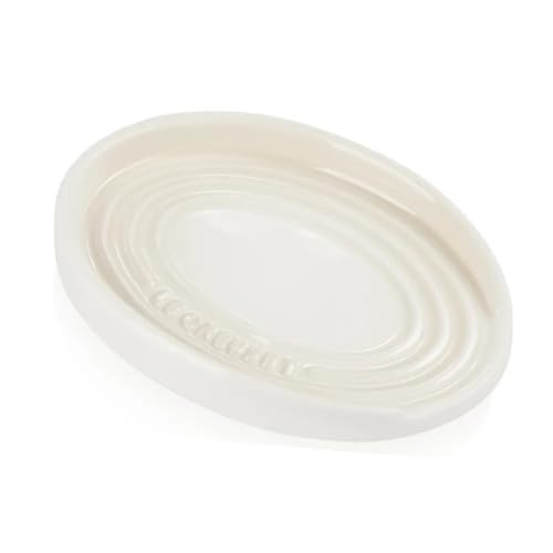 Le Creuset Repose-cuillère oval en céramique, Meringue, 71507157160099