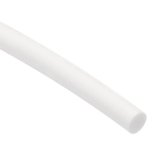 sourcing map Silicone Foam Seal Weather Strip 4mm 2.5m 8ft Sponge Rubber Cord Solid White