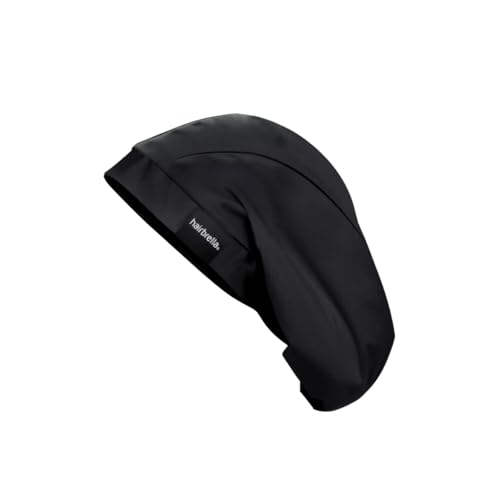 Hairbrella Premium Satin-Lined Mens Sleep Cap Wave Cap Durag Alternative for 360 Waves Perfect for Longer Hairstyles Black