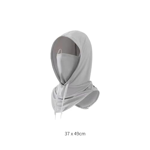 Face Scarf for Cycling and Beach Use Sun Protection Gear Nylon Neck Gaiter Balaclava 14.57x19.29 inch- 37cmx49cm Light Grey3