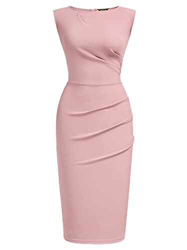 Image of Miusol Women's Retro Ruffle Style Slim Work Pencil Dress