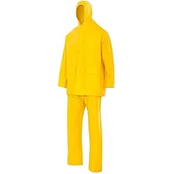 Mono De Trabajo Impermeable VELILLA 19000 Traje de Lluvia Dos Piezas con Capucha, Color Amarillo, Talla L