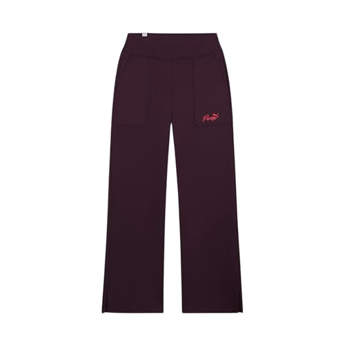 Puma Pantalon Droit Taille Haute Femme - Survêtement Noir en Coton