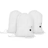 Mochila Saco Esportiva em Poliéster 210D, Multicolorida, com Bolso Frontal com Zíper, 43x32cm, 5 Cores (3, Branco)