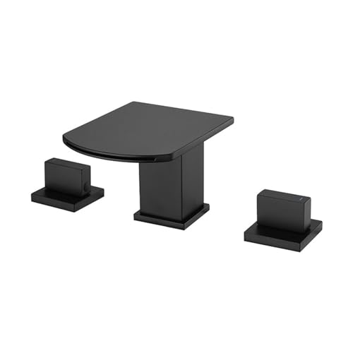 Robinet mitigeur cascade 3 trous noir pour vasque de salle de bain