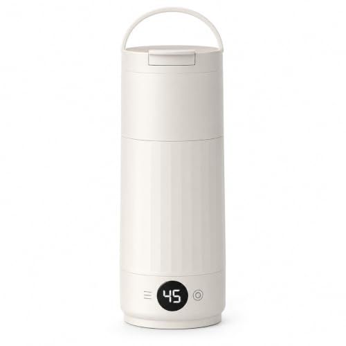 Image of Portable Electric Kettle 600ml with LCD Temperature Display | Travel Electric Water Boiler | 8 Temperature Control | Fast Boiling | Leakproof | Coffee, Tea & Milk Heating (Portable 600ml)