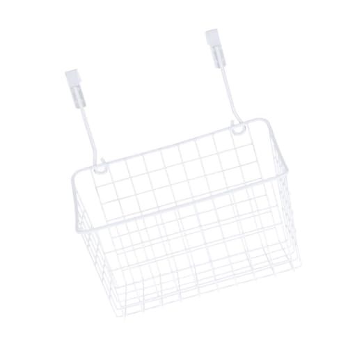 Ciieeo Over Door Storage Basket Hanging Rack Organizer for Kitchen Bathroom and Office Space Saving Cabinet Storage White