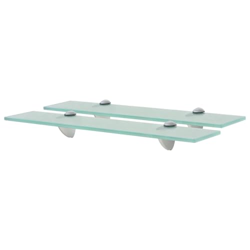 Vopese Estantes flotantes 2 Unidades Vidrio 8 mm 50x10 cm,baldas flotantes Pared repisas de Pared baldas de Cristal estanterias de baño, para Baño Y Cocina Transparente