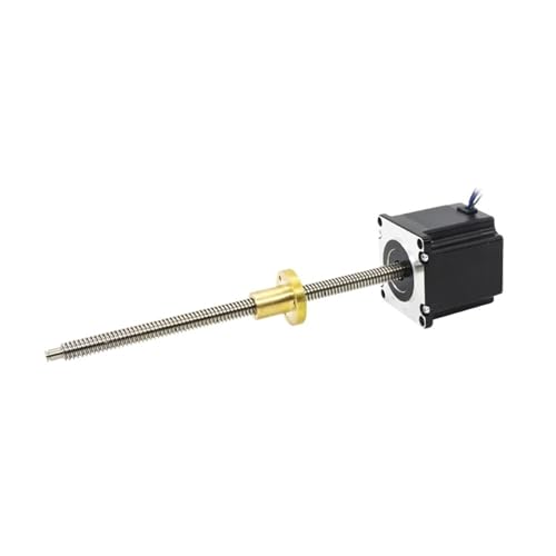 AJDFVHJF Nema 23 Micro Linear Screw Actuator Stepper Motor with Thrust 470N Lead 4mm Diameter 10mm Threaded Rod 200mm Length 55mm